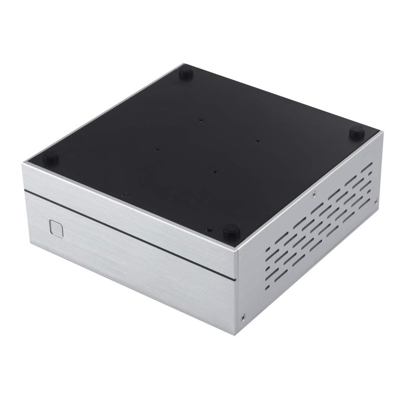 Goodisory هيكل كمبيوتر سطح المكتب Goodisory A01 Mini-ITX من الألمنيوم (زجاج مقسى فضي) - Image 4